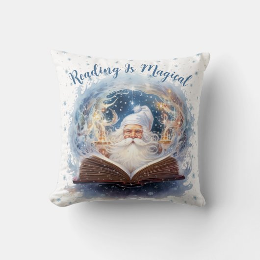 読は魔法のスノーフレークデザイン クッション (正面)