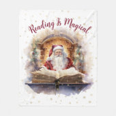 読は魔法のスノーフレークデザイン フリースブランケット (正面)