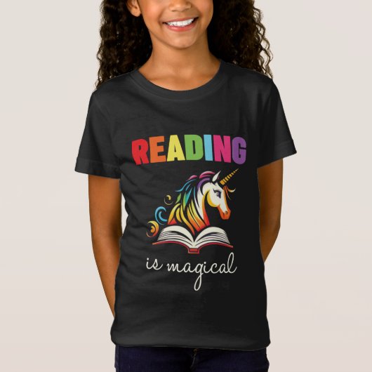 読は魔法の虹のユニコーン Tシャツ (正面)