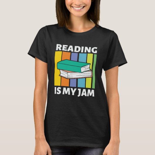 読はMy JamレトロBookworm Librarian English Tシャツ (正面)