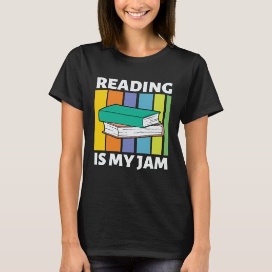 読はMy JamレトロBookworm Librarian English Tシャツ (正面)