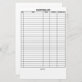 読みやすいショッピング・リスト 便箋 (正面/裏面)
