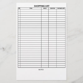 読みやすいショッピング・リスト 便箋