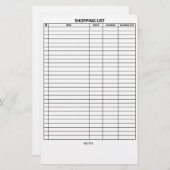 読みやすいショッピング・リスト 便箋 (正面/裏面)