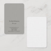 読みやすいトレンディープレーンシンプルミニマリスト灰色 名刺 (正面/裏面)