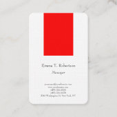読みやすいトレンディープレーンシンプルミニマリスト赤い白 名刺 (正面)