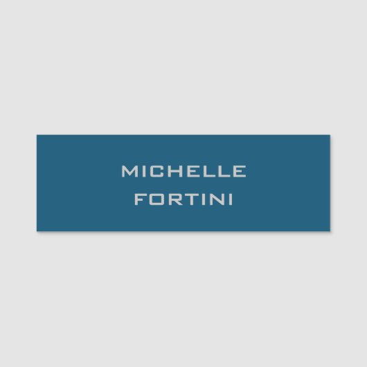 読みモダン取り可能な名前プレーン海ブルー 名札 (正面)