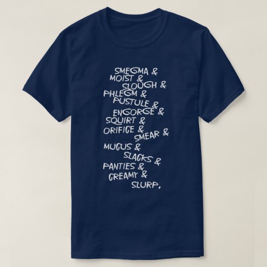 読み上げ単語一覧の手書き Tシャツ (デザイン正面)