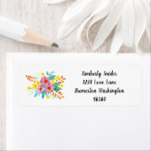 読み取り可能なフローラ付き水色文字 ラベル (インサイチュ)