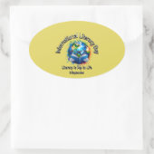 読み国際的書き日。鍵から生命。 楕円形シール (バッグ)