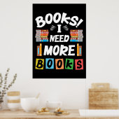 読み手ギフトブックもっと本が必要 ポスター (キッチン)
