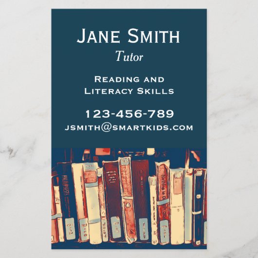 読み書きの個別指導者または教師 チラシ (正面)