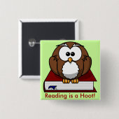 読み書き能力の認識度: 読書はやじり声です 缶バッジ (正面&裏面)