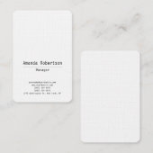読み澄ん易いトレンディープレーンシンプルミニマル白 名刺 (正面/裏面)