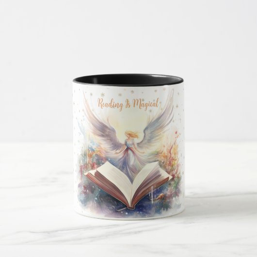読み物は魔法の雪の結晶デザイン マグカップ (中央)