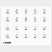 読み込み中 3% - かわいい疲れたキャラクターの面白いアート ラウンドシール (シート)