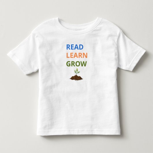 読み・学び・成長 子供Tシャツ トドラーTシャツ (正面)