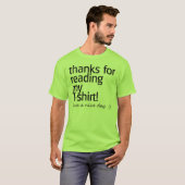 "読むための感謝"ワイシャツ(黒い文字)を Tシャツ (正面フル)