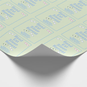 読む 食べる 寝る 反復 眼鏡 ラッピングペーパー