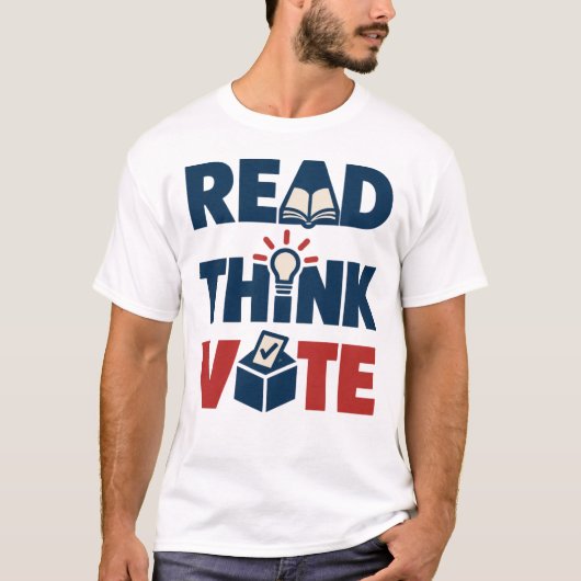 読んで考え、投票しよう。 Tシャツ (正面)