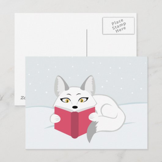 読キツネ ポストカード (正面/裏面)