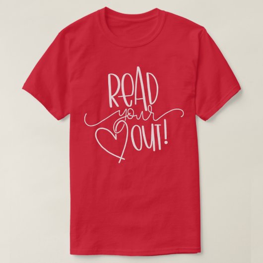 読ハートアウトおもしろい – 本好きギフト – 1 Tシャツ (デザイン正面)