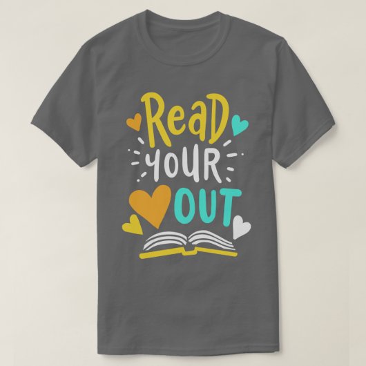 読ハートアウト英語先生読書 Tシャツ (デザイン正面)