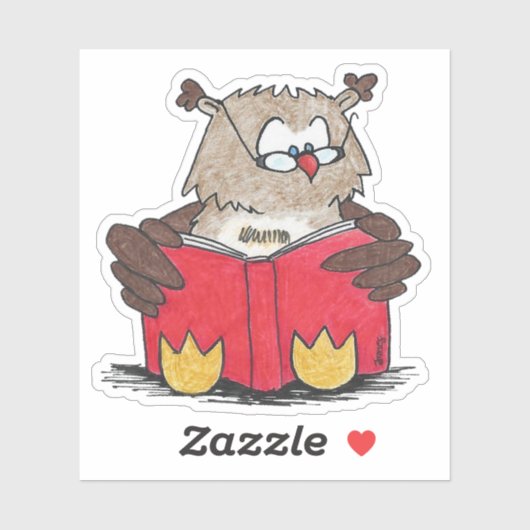 読フクロウのシール シール (シート)