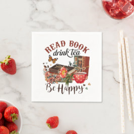 読ブック、Sip Tea & Stay Happy スタンダードカクテルナプキン