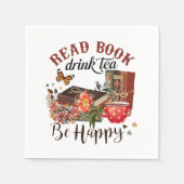 読ブック、Sip Tea & Stay Happy スタンダードカクテルナプキン (正面)