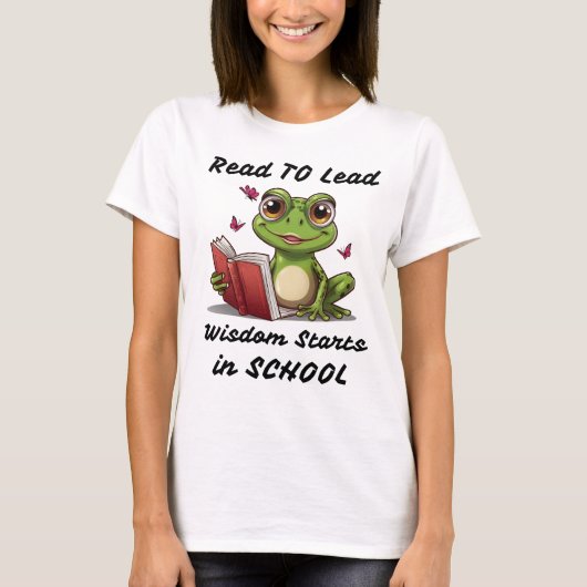 読リード：知恵が学校で始まる Tシャツ (正面)