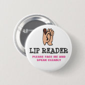 読唇術ができる人 缶バッジ (正面&裏面)