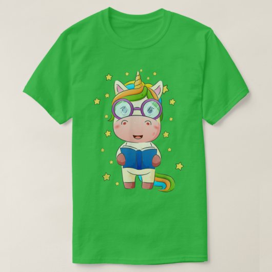 読図書館ユニコーン読本愛読者 Tシャツ (デザイン正面)