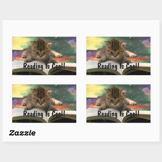 読子猫 長方形シール (シート)