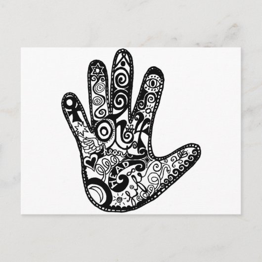 読手のひら ポストカード (正面)