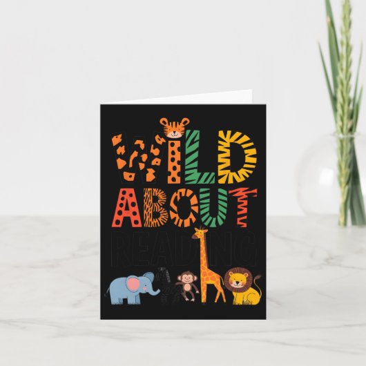 読書が大好きな先生が本を読む バックトゥスクール カード (正面)