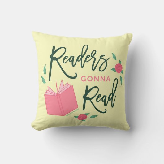 読書が好きな花柄を読むことを行っている読者 クッション (正面)