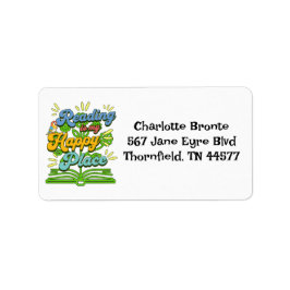 読書が私の幸せな場所 カラフルな住所ラベル ラベル