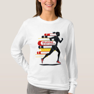 読書が私の運動 Tシャツ: 楽しい本好きデザイン Tシャツ