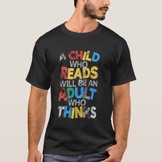 読書する子供は考える大人になるティーカップ Tシャツ (正面)