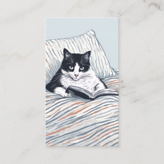 読書する猫 名刺 (正面)
