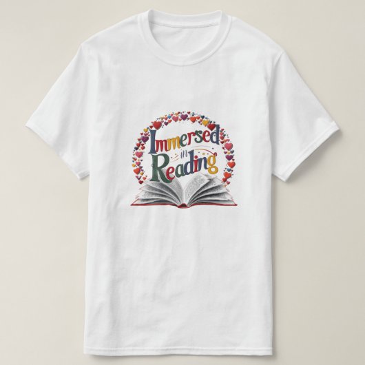 読書に没頭 Tシャツ (デザイン正面)