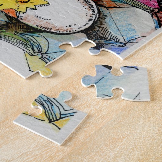 読書のパズルへのアヒル家族愛 ジグソーパズル (側面)