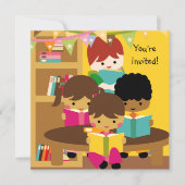 読書はおもしろいの誕生日の招待状です 招待状 (正面)