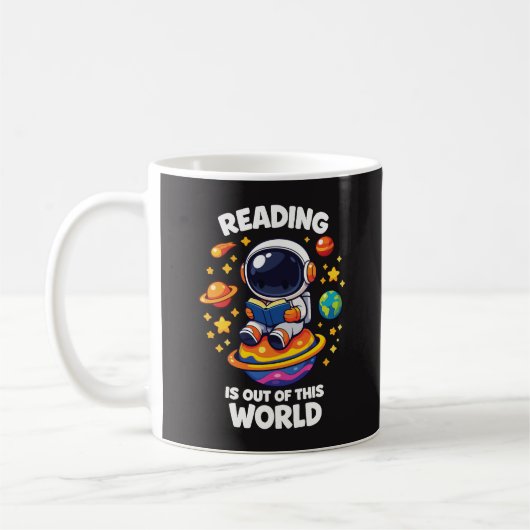 読書はこの世界を離れて コーヒーマグカップ (左)