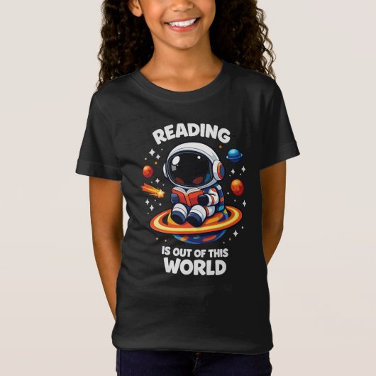 読書はこの世界を離れて Tシャツ (正面)