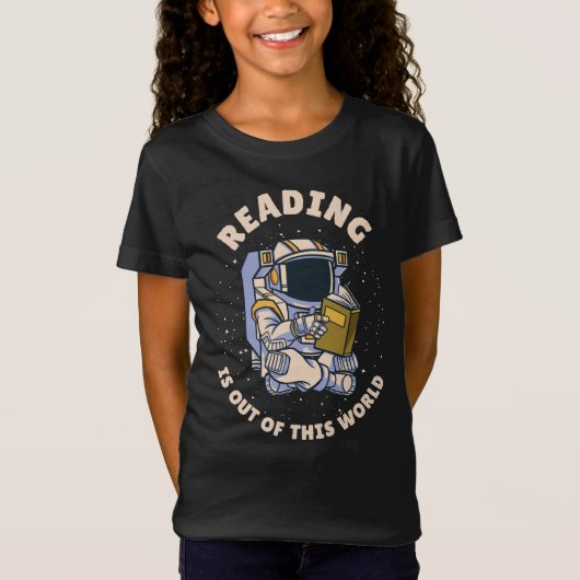 読書はこの世界を離れて Tシャツ (正面)