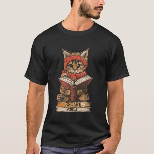 読書は別の世界への脱出ポータル 本の虫 Tシャツ (正面)