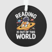 読書は宇宙の彼方へ！スペース・ユーモア本好き オーナメント (裏面)