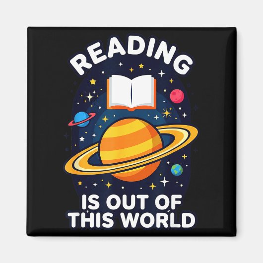 読書は宇宙の果てしなく広い空間を旅する宇宙飛行士のようなものだ マグネット (正面)